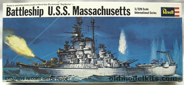 Revell 1/720 Battleship BB-59 USS Massachusetts, H485 plastic model kit